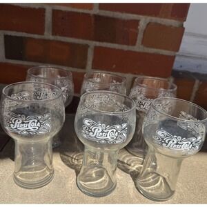 VINTAGE PEPSI COLA Glasses BELL SHAPED SODA FOUNTAIN STYLE 1973 - 75TH
